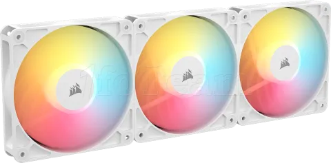 Photo de Lot de 3 Ventilateurs de boitier Corsair RS Reverse RGB - 12cm (Blanc)