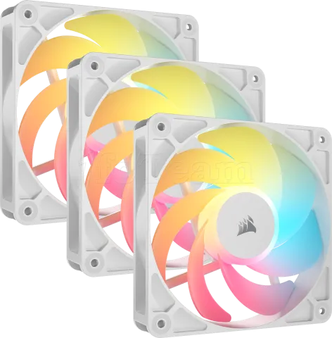 Photo de Lot de 3 Ventilateurs de boitier Corsair RS Reverse RGB - 12cm (Blanc)