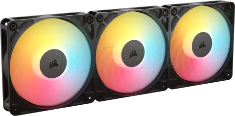 Photo de Lot de 3 Ventilateurs de boitier Corsair RS Reverse RGB - 12cm (Noir)