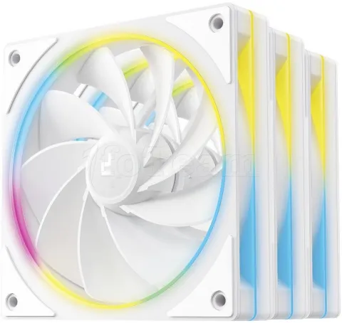 Photo de Lot de 3 Ventilateurs de boitier Deepcool FL12 SE Reverse RGB - 12cm (Blanc)