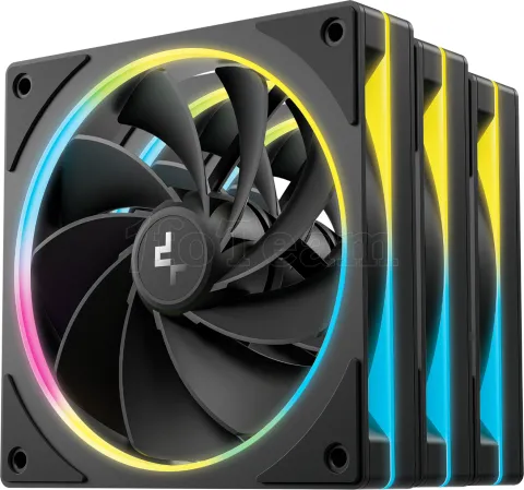 Photo de Lot de 3 Ventilateurs de boitier Deepcool FL12 SE Reverse RGB - 12cm (Noir)