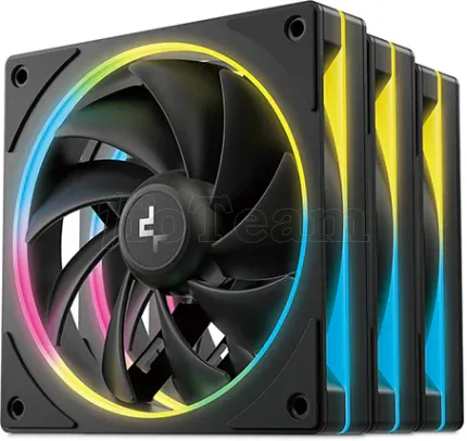 Photo de Lot de 3 Ventilateurs de boitier Deepcool FL12 SE RGB - 12cm (Noir)