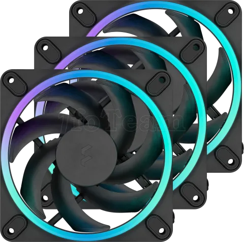 Photo de Lot de 3 Ventilateurs de boitier Fractal Design Momentum RGB - 12cm (Noir)