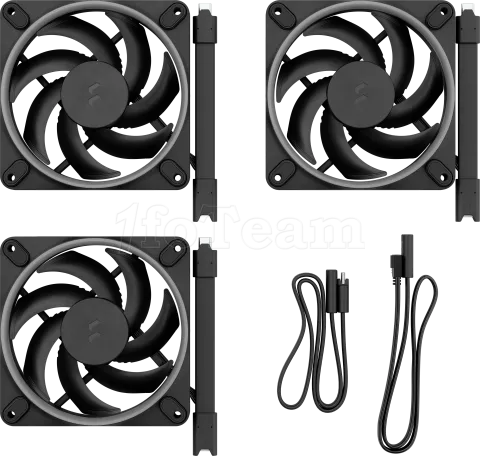 Photo de Lot de 3 Ventilateurs de boitier Fractal Design Momentum RGB - 12cm (Noir)