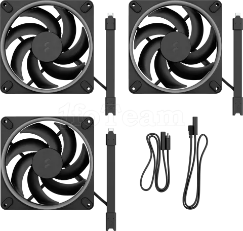 Photo de Lot de 3 Ventilateurs de boitier Fractal Design Momentum RGB - 14cm (Noir)