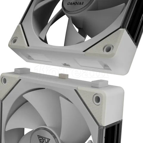 Photo de Lot de 3 Ventilateurs de boitier Gamdias Aeolus P2-U RGB - 12cm (Blanc)