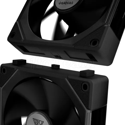 Photo de Lot de 3 Ventilateurs de boitier Gamdias Aeolus P2U RGB - 12cm (Noir)