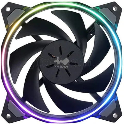 Photo de Lot de 3 Ventilateurs de boitier InWin Sirius Loop RGB - 12cm (Noir)