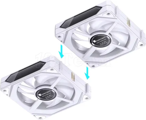 Photo de Lot de 3 Ventilateurs de boitier Jonsbo ZL-120 Reverse RGB - 12cm (Blanc)