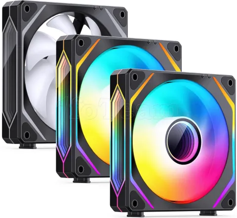 Photo de Lot de 3 Ventilateurs de boitier Jonsbo ZL-120 RGB - 12cm (Noir)