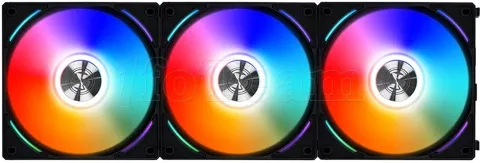 Photo de Lot de 3 Ventilateurs de boitier Lian Li Uni Fan AL RGB - 12cm (Noir)