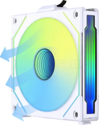 Photo de Lot de 3 Ventilateurs de boitier Lian Li Uni Fan Infinity Reverse RGB - 12cm (Blanc)