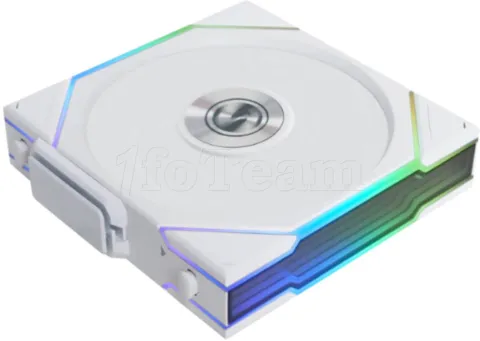 Photo de Lot de 3 Ventilateurs de boitier Lian Li Uni Fan TL Wireless LCD Reverse RGB - 12cm (Blanc)