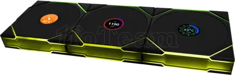 Photo de Lot de 3 Ventilateurs de boitier Lian Li Uni Fan TL Wireless LCD Reverse RGB - 12cm (Noir)