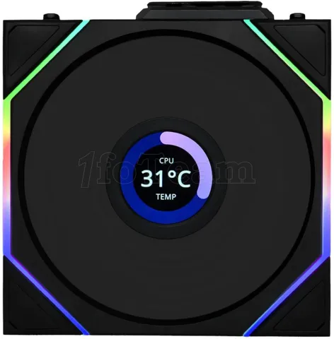 Photo de Lot de 3 Ventilateurs de boitier Lian Li Uni Fan TL Wireless LCD Reverse RGB - 12cm (Noir)
