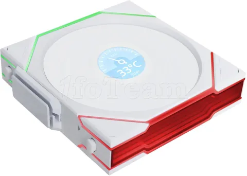 Photo de Lot de 3 Ventilateurs de boitier Lian Li Uni Fan TL Wireless LCD RGB - 12cm (Blanc)