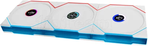 Photo de Lot de 3 Ventilateurs de boitier Lian Li Uni Fan TL Wireless LCD RGB - 12cm (Blanc)