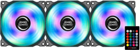 Photo de Lot de 3 Ventilateurs de boitier Mars Gaming MFRGBKIT RGB (Noir)