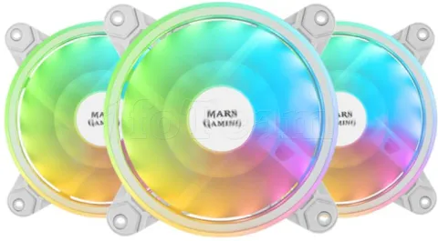 Photo de Lot de 3 Ventilateurs de boitier Mars Gaming MFX RGB 12cm (Blanc)