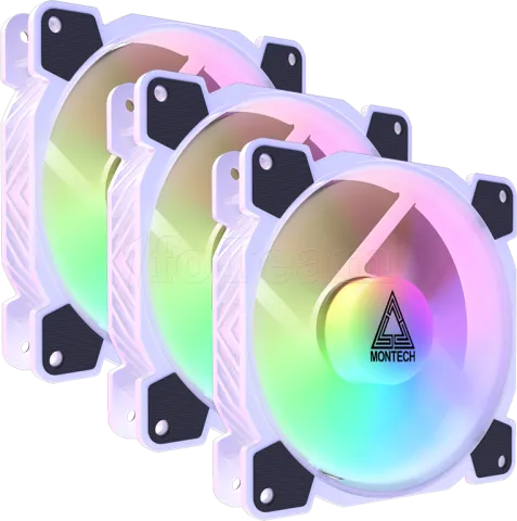 Photo de Lot de 3 Ventilateurs de boitier Montech Z3 Pro RGB - 12cm (Noir)