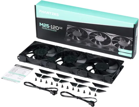 Photo de Lot de 3 Ventilateurs de boitier Phanteks M25 Gen2 - 12cm (Noir)