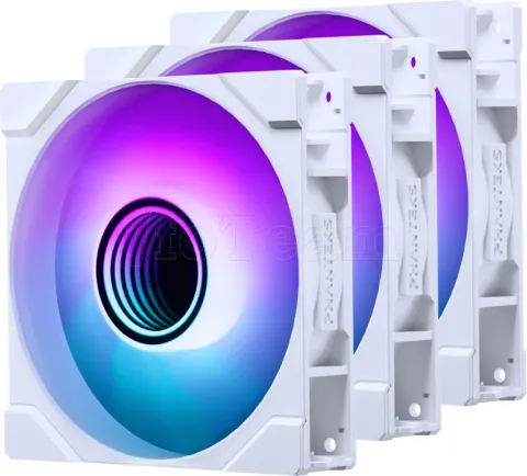 Photo de Lot de 3 Ventilateurs de boitier Phanteks M25 Gen2 Reverse RGB - 12cm (Blanc)