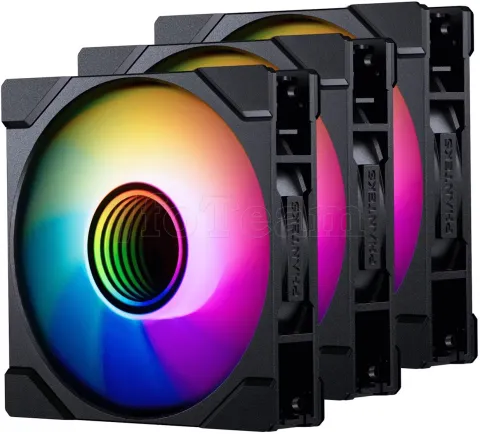 Photo de Lot de 3 Ventilateurs de boitier Phanteks M25 Gen2 Reverse RGB - 12cm (Noir)