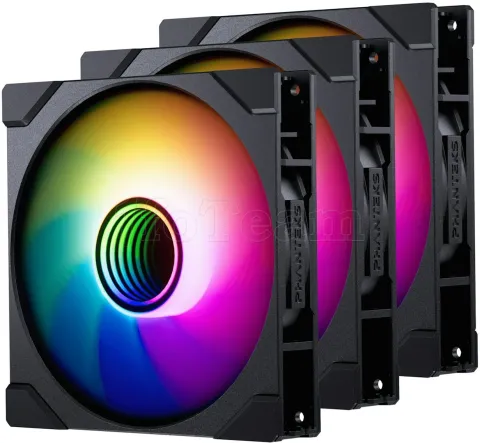 Photo de Lot de 3 Ventilateurs de boitier Phanteks M25 Gen2 Reverse RGB - 14cm (Noir)