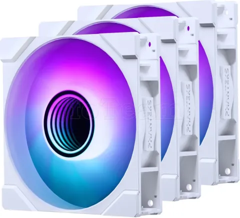 Photo de Lot de 3 Ventilateurs de boitier Phanteks M25 Gen2 RGB - 12cm (Blanc)