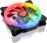 Photo de Lot de 3 Ventilateurs de boitier Raijintek Iris 12 Rainbow A RGB 12cm (Noir)