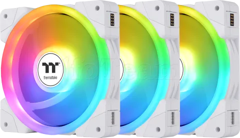 Photo de Lot de 3 Ventilateurs de boitier Thermaltake SwaFan EX RGB - 12cm (Blanc)