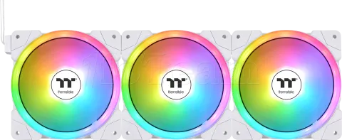 Photo de Lot de 3 Ventilateurs de boitier Thermaltake SwaFan EX RGB - 12cm (Blanc)