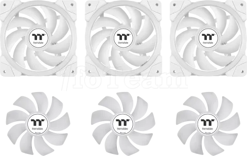 Photo de Lot de 3 Ventilateurs de boitier Thermaltake SwaFan EX RGB - 12cm (Blanc)