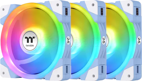 Photo de Lot de 3 Ventilateurs de boitier Thermaltake SwaFan EX RGB - 12cm (Bleu)