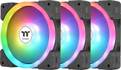 Photo de Lot de 3 Ventilateurs de boitier Thermaltake SwaFan EX RGB - 12cm (Noir)