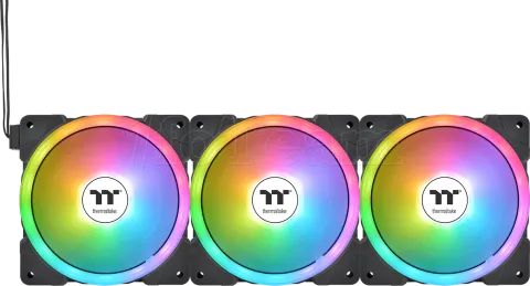 Photo de Lot de 3 Ventilateurs de boitier Thermaltake SwaFan EX RGB - 12cm (Noir)