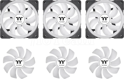Photo de Lot de 3 Ventilateurs de boitier Thermaltake SwaFan EX RGB - 12cm (Noir)