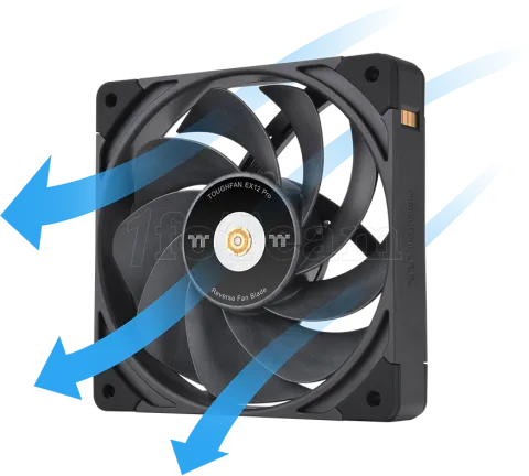 Photo de Lot de 3 Ventilateurs de boitier Thermaltake ToughFan Ex Pro - 12cm (Noir)