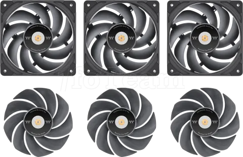 Photo de Lot de 3 Ventilateurs de boitier Thermaltake ToughFan Ex Pro - 12cm (Noir)