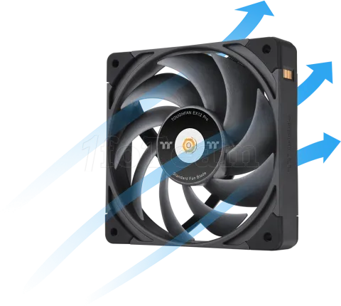 Photo de Lot de 3 Ventilateurs de boitier Thermaltake ToughFan Ex Pro - 12cm (Noir)