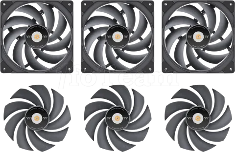 Photo de Lot de 3 Ventilateurs de boitier Thermaltake ToughFan Ex Pro - 14cm (Noir)