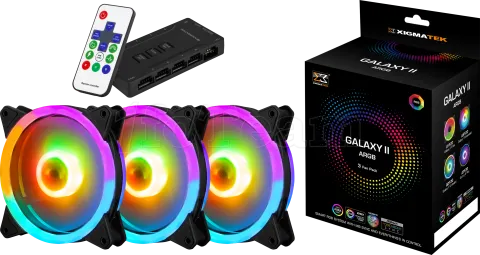 Photo de Lot de 3 Ventilateurs de boitier Xigmatek Galaxy II Ultimate RGB (Noir)