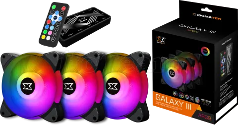 Photo de Lot de 3 Ventilateurs de boitier Xigmatek Galaxy III Essential RGB (Noir)