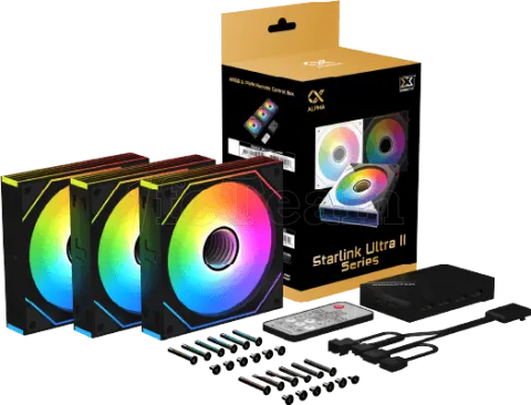 Photo de Lot de 3 Ventilateurs de boitier Xigmatek Starlink Ultra II ARGB (Noir)