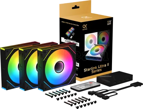 Photo de Lot de 3 Ventilateurs de boitier Xigmatek Starlink Ultra II ARGB (Noir)
