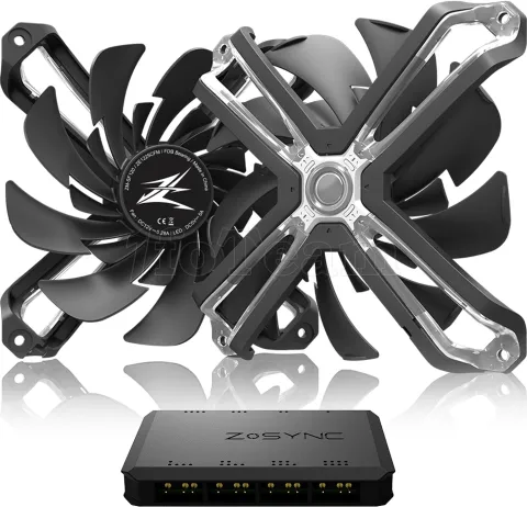 Photo de Lot de 3 Ventilateurs de boitier Zalman SF140 RGB 14cm (Noir)