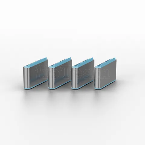 Photo de Lot de 4 Bloqueurs de ports USB-C Lindy (Gris/Bleu)