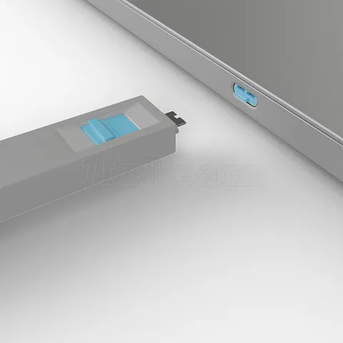 Photo de Lot de 4 Bloqueurs de ports USB-C Lindy (Gris/Bleu)