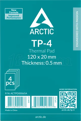 Photo de Lot de 4 Pads thermiques Arctic TP-4 120x20x0,5mm (Gris)