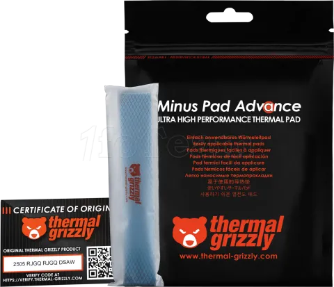 Photo de Lot de 4 Pads Thermiques Thermal Grizzly Minus Pad Advance 120x20x1mm (Noir)